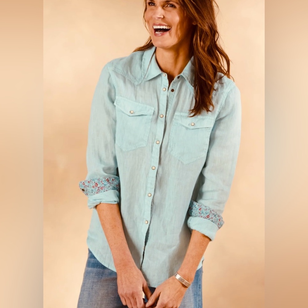 Sundance teal Women's snap Shirt